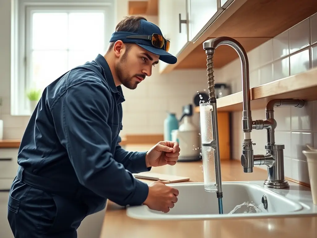 An image showing a plumber from Drain Cleaning Nashville using a hydro jetting machine to clear a severely clogged drain.