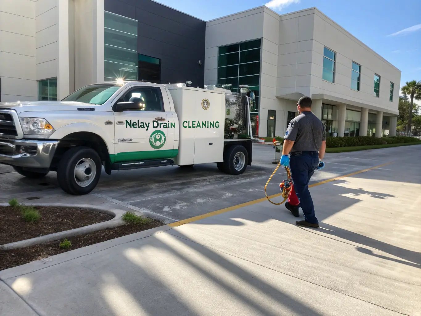 An image of a Drain Cleaning Nashville service van parked in front of a historic building in North Nashville, emphasizing the company's local presence and experience with older plumbing systems.