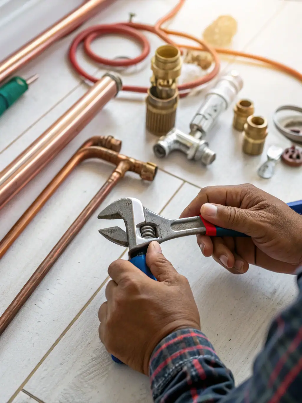 A close-up shot of a plumber's hand holding a license and insurance certificate, symbolizing trust and reliability in drain cleaning services.