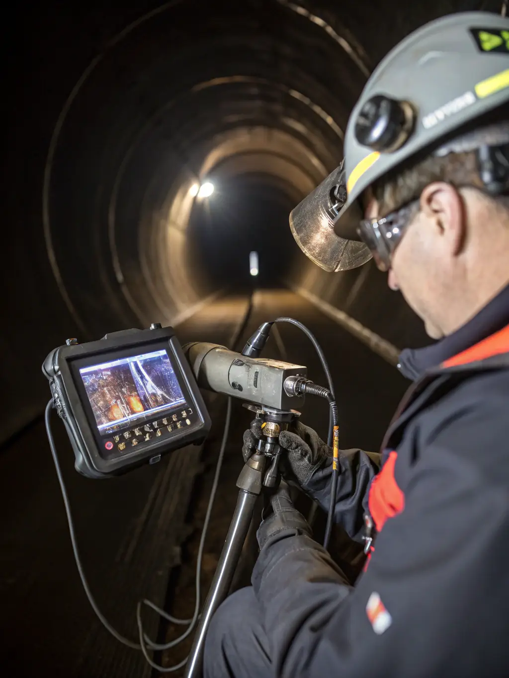 A clear image from a video camera inspection, showing the inside of a drainpipe and identifying potential issues, demonstrating the precision of this diagnostic service.